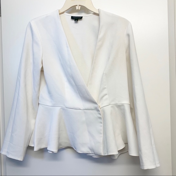 Topshop white peplum light jacket - Picture 4 of 6